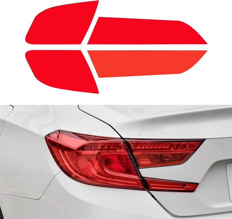 TOMALL Vinyl Smoke Tint Turn Signal Reverse Light Films Compatible with Honda 10th Accord 2018-2020 PreCut Car Tail Light Transmission Stickers Exterior Decoration (Red) - Image 1